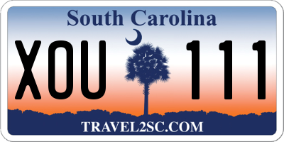 SC license plate XOU111