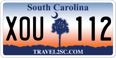 SC license plate XOU112