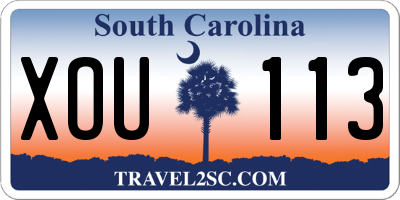 SC license plate XOU113
