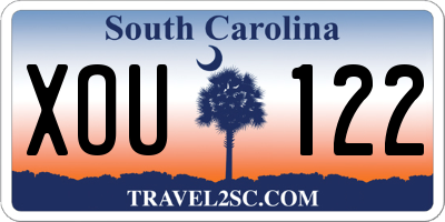 SC license plate XOU122