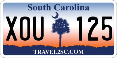 SC license plate XOU125