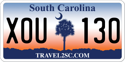SC license plate XOU130