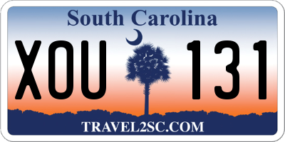 SC license plate XOU131