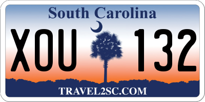 SC license plate XOU132
