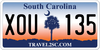 SC license plate XOU135