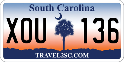 SC license plate XOU136