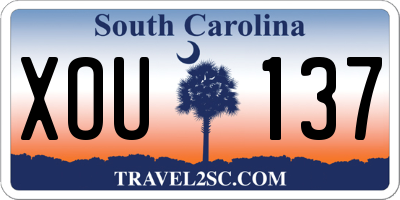 SC license plate XOU137