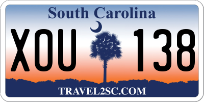 SC license plate XOU138