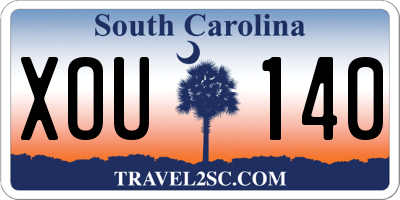 SC license plate XOU140