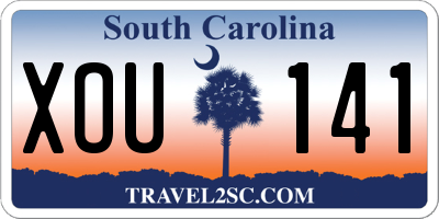SC license plate XOU141
