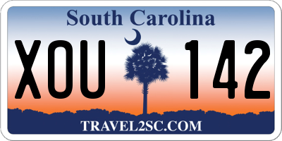 SC license plate XOU142