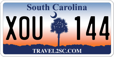 SC license plate XOU144