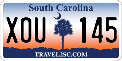 SC license plate XOU145