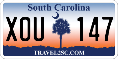 SC license plate XOU147