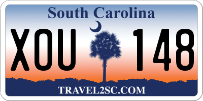 SC license plate XOU148