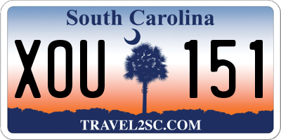 SC license plate XOU151