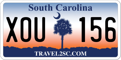 SC license plate XOU156