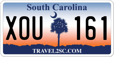 SC license plate XOU161