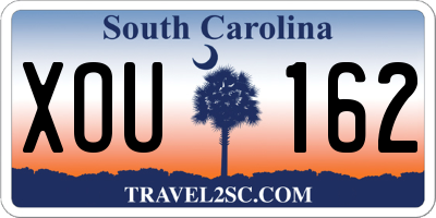 SC license plate XOU162