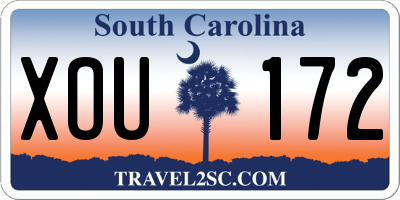 SC license plate XOU172