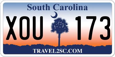 SC license plate XOU173