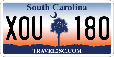 SC license plate XOU180