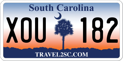 SC license plate XOU182