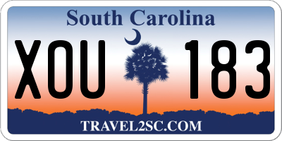SC license plate XOU183