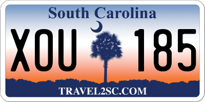 SC license plate XOU185