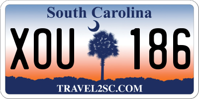 SC license plate XOU186