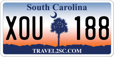 SC license plate XOU188