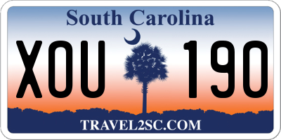 SC license plate XOU190