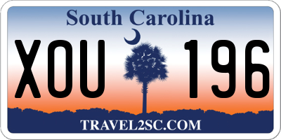 SC license plate XOU196