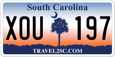 SC license plate XOU197
