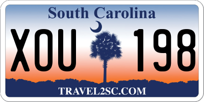 SC license plate XOU198