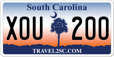 SC license plate XOU200