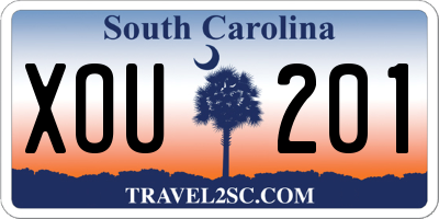 SC license plate XOU201