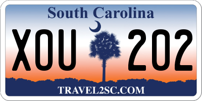 SC license plate XOU202