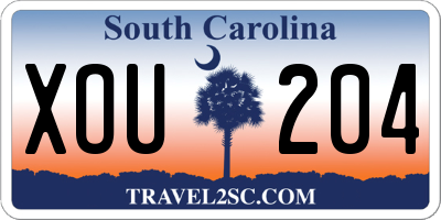 SC license plate XOU204