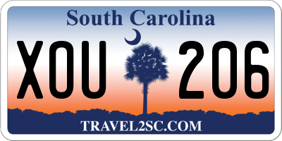 SC license plate XOU206