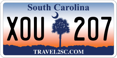 SC license plate XOU207