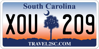 SC license plate XOU209
