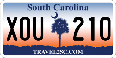 SC license plate XOU210
