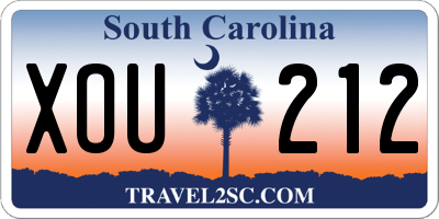 SC license plate XOU212