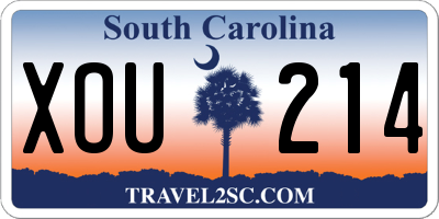 SC license plate XOU214