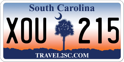 SC license plate XOU215