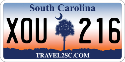 SC license plate XOU216