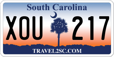 SC license plate XOU217