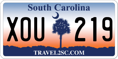 SC license plate XOU219