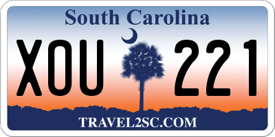 SC license plate XOU221